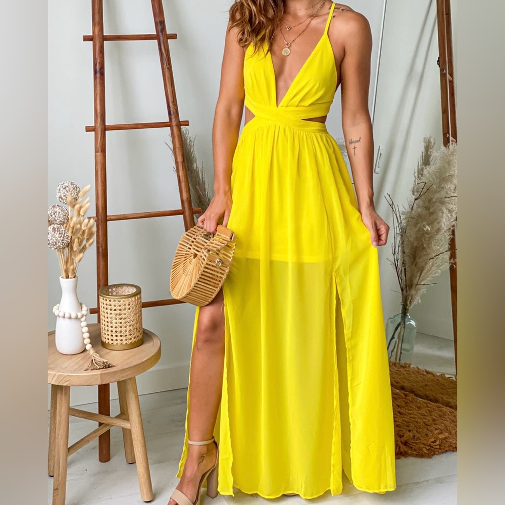 Vici Vibrant Yellow Sleeveless Dress Size S